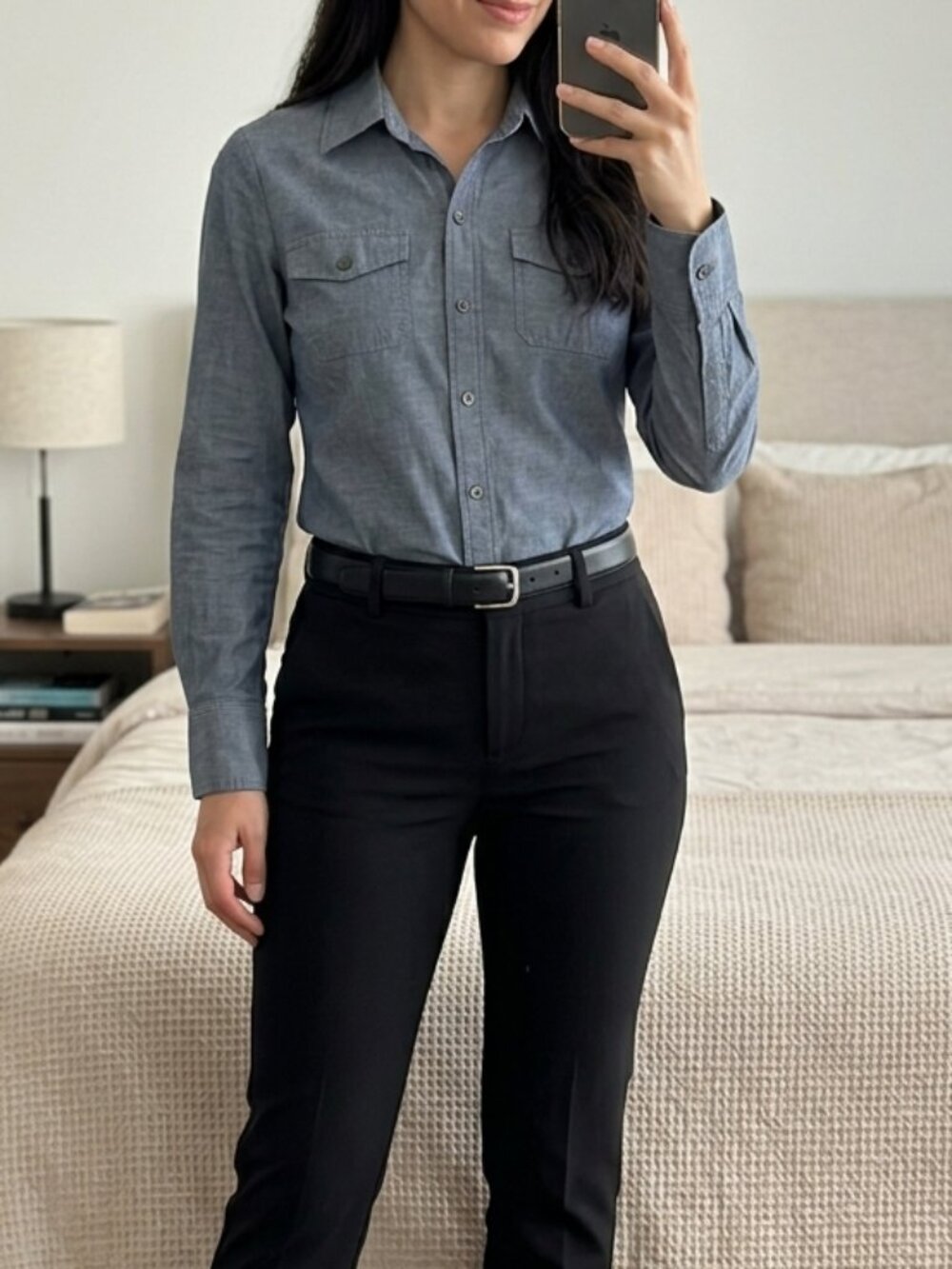 Banana Republic Soft Wash Denim Shirt 100% Cotton Blue Workwear Button Down XS